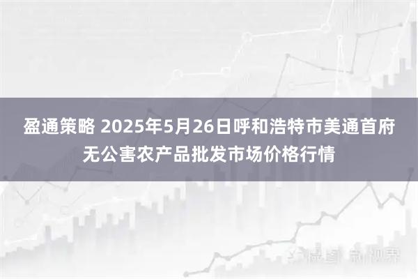 盈通策略 2025年5月26日呼和浩特市美通首府无公害农产品批发市场价格行情